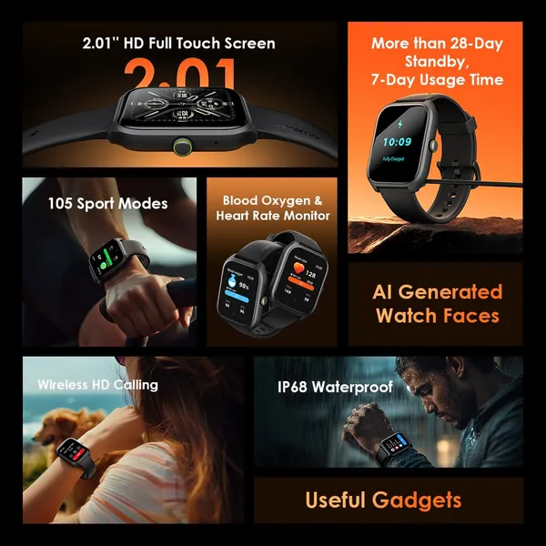 ORAIMO WATCH 5 Lite 2.01" HD IP68 Smart Watch - Image 11